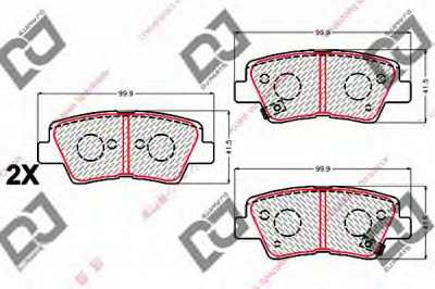 DJ PARTS bp2135 -  Комплект тормозных колодок, дисковый тормоз